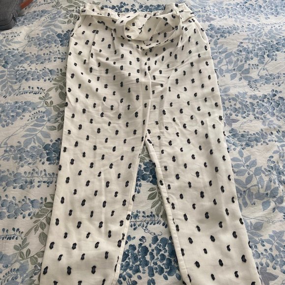 Sezane White and Black Cigarette Trousers - Picture 1 of 3